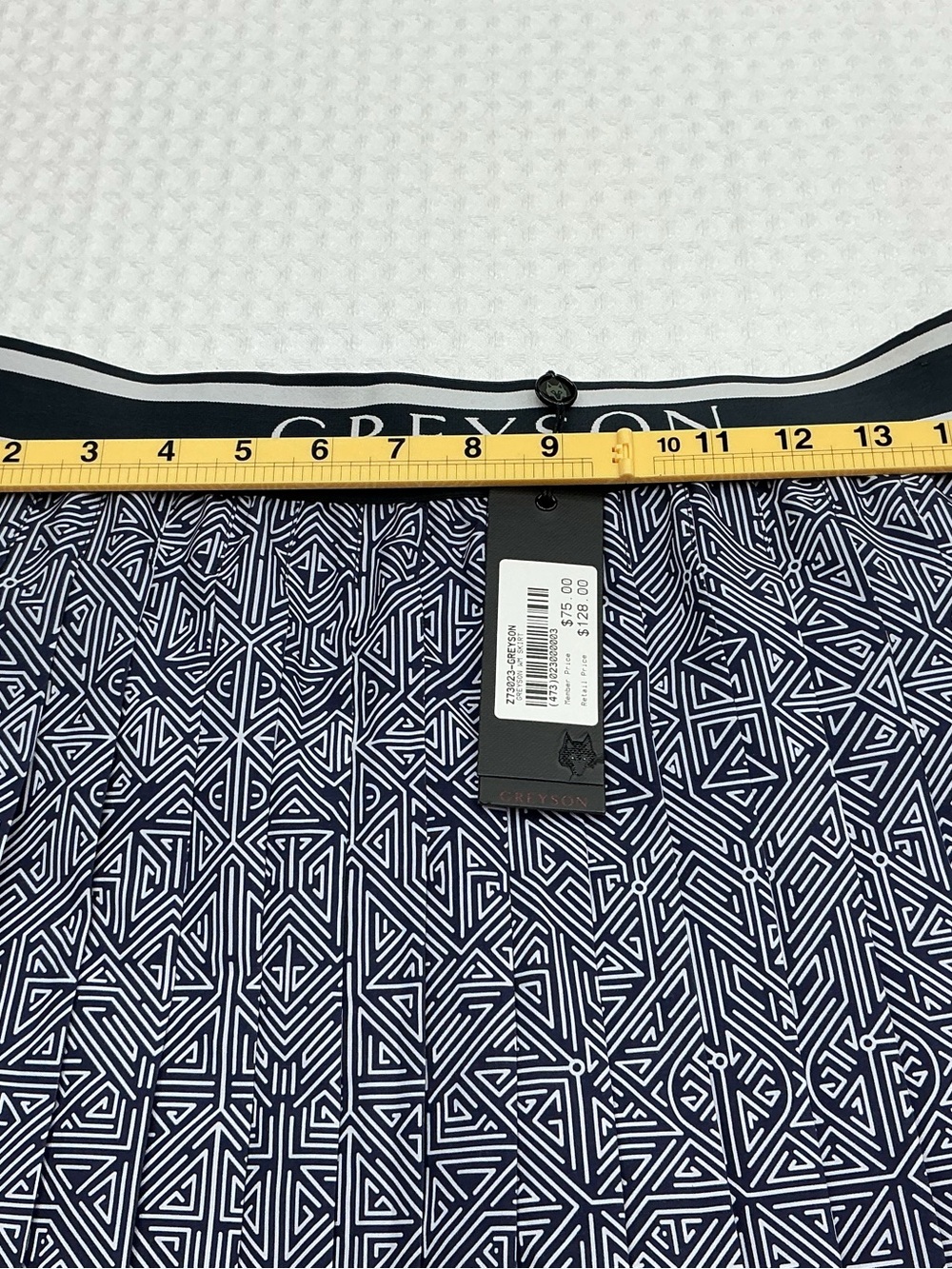 Greyson Navy & White Geometric Pleated Skater Skirt - Picture 5 of 10